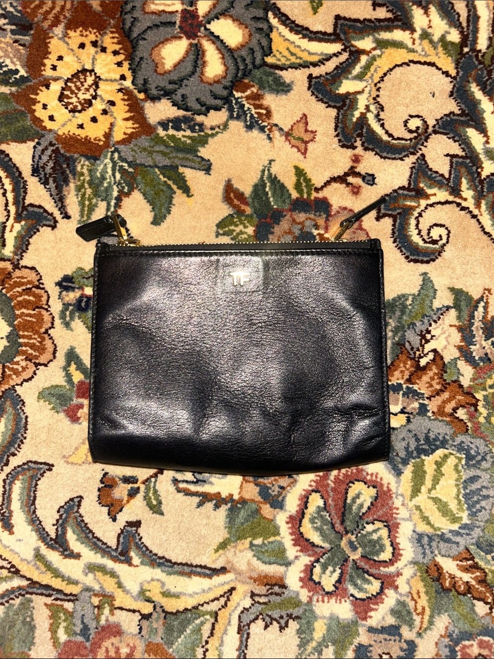 Tom Ford Black Leather Zip Pouch - Minimal Carry
